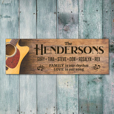 Family Is Our Rhythm Personalized Wall Sign
