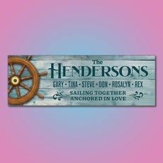 Family Sailing Together Personalized Wall Sign
