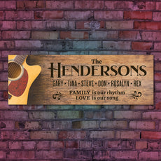 Family Is Our Rhythm Personalized Wall Sign