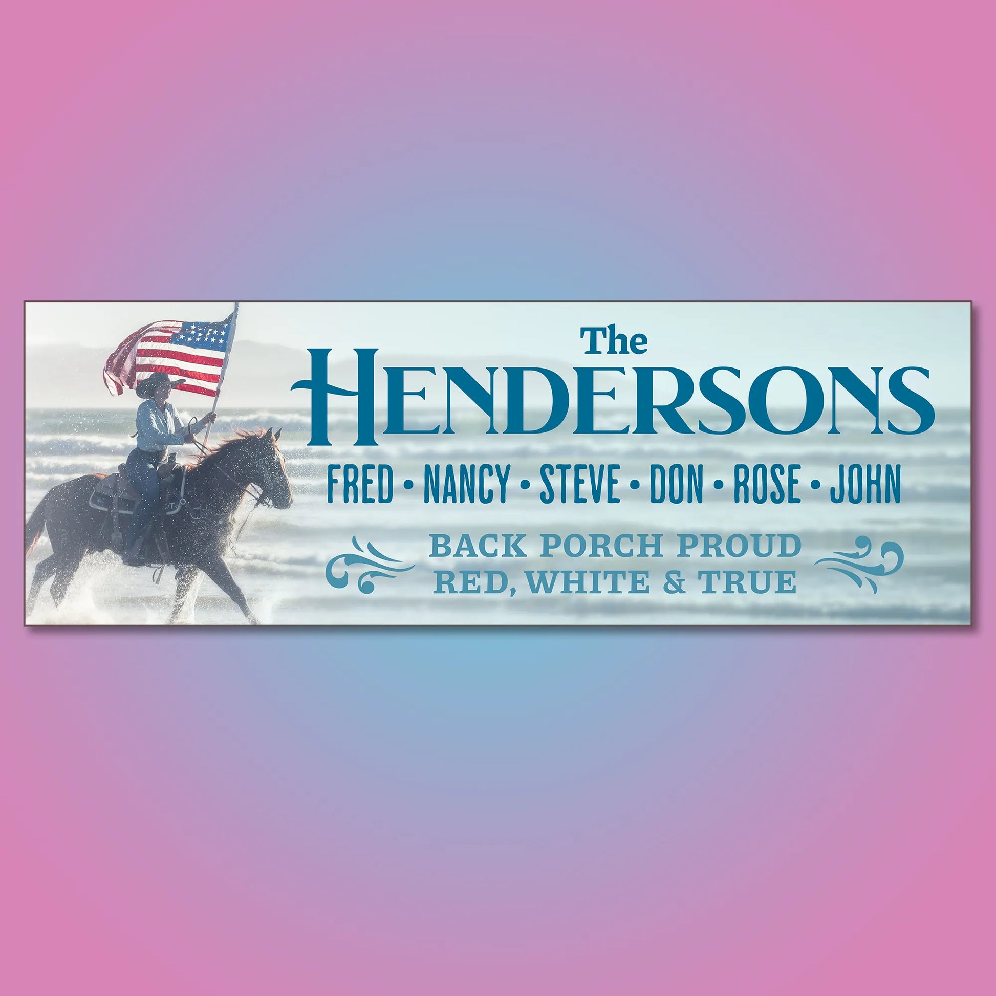 Personalized Patriotic Family Sign – Custom Wall Decor, 2 Designs