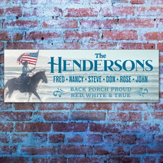 Personalized Patriotic Family Sign – Custom Wall Decor, 2 Designs