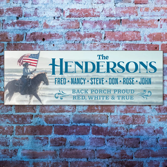 Personalized Patriotic Family Sign – Custom Wall Decor, 2 Designs