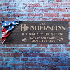 Personalized Patriotic Family Sign – Custom Wall Decor, 2 Designs