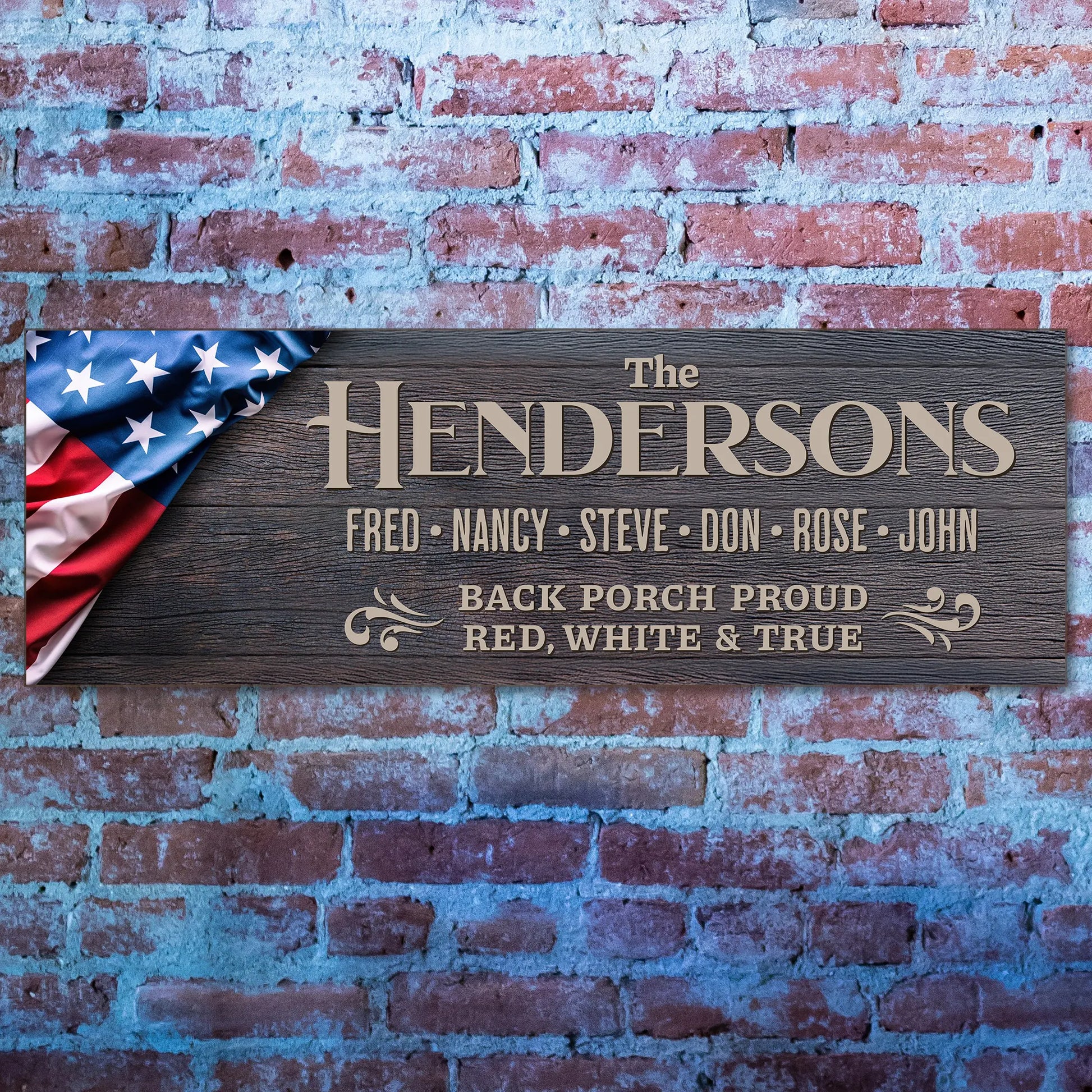 Personalized Patriotic Family Sign – Custom Wall Decor, 2 Designs
