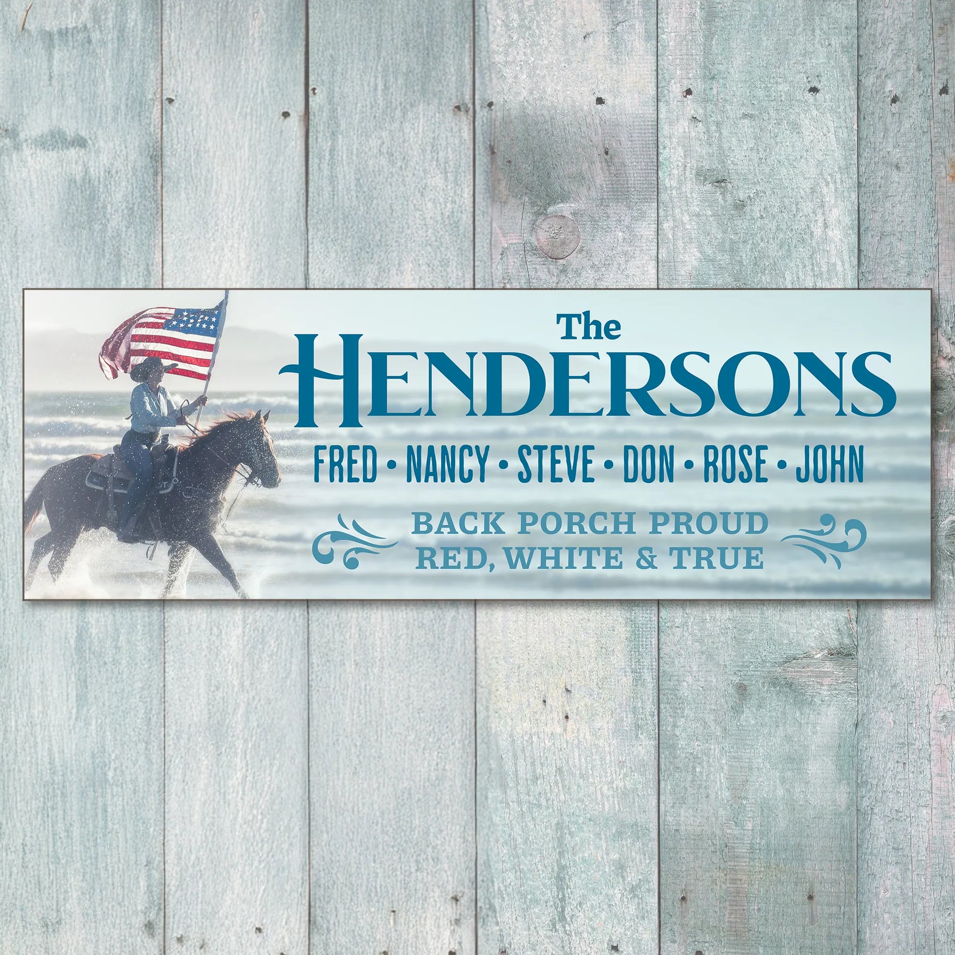 Personalized Patriotic Family Sign – Custom Wall Decor, 2 Designs