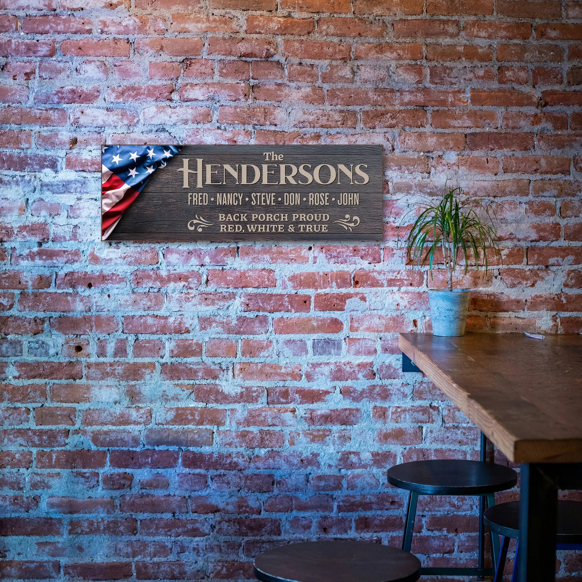 Personalized Patriotic Family Sign – Custom Wall Decor, 2 Designs