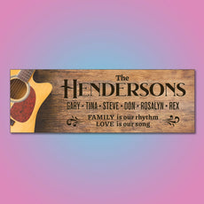 Family Is Our Rhythm Personalized Wall Sign