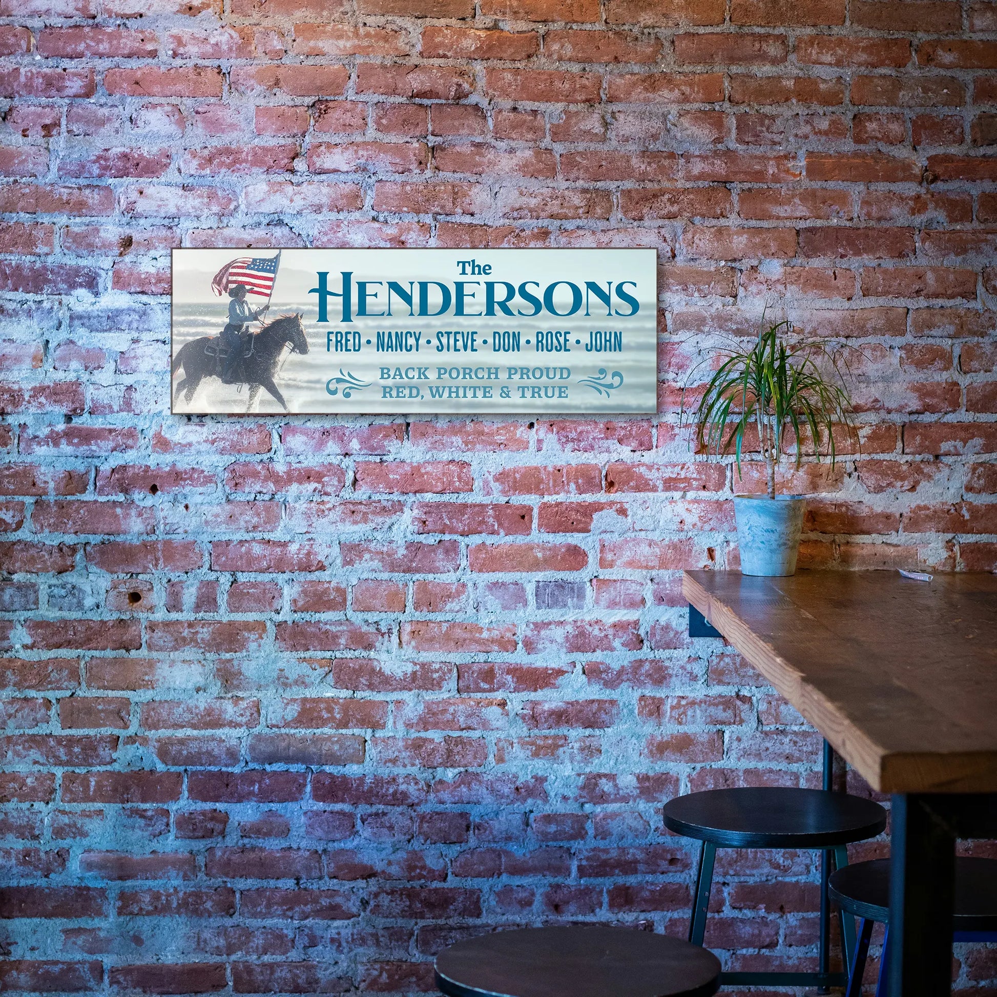 Personalized Patriotic Family Sign – Custom Wall Decor, 2 Designs