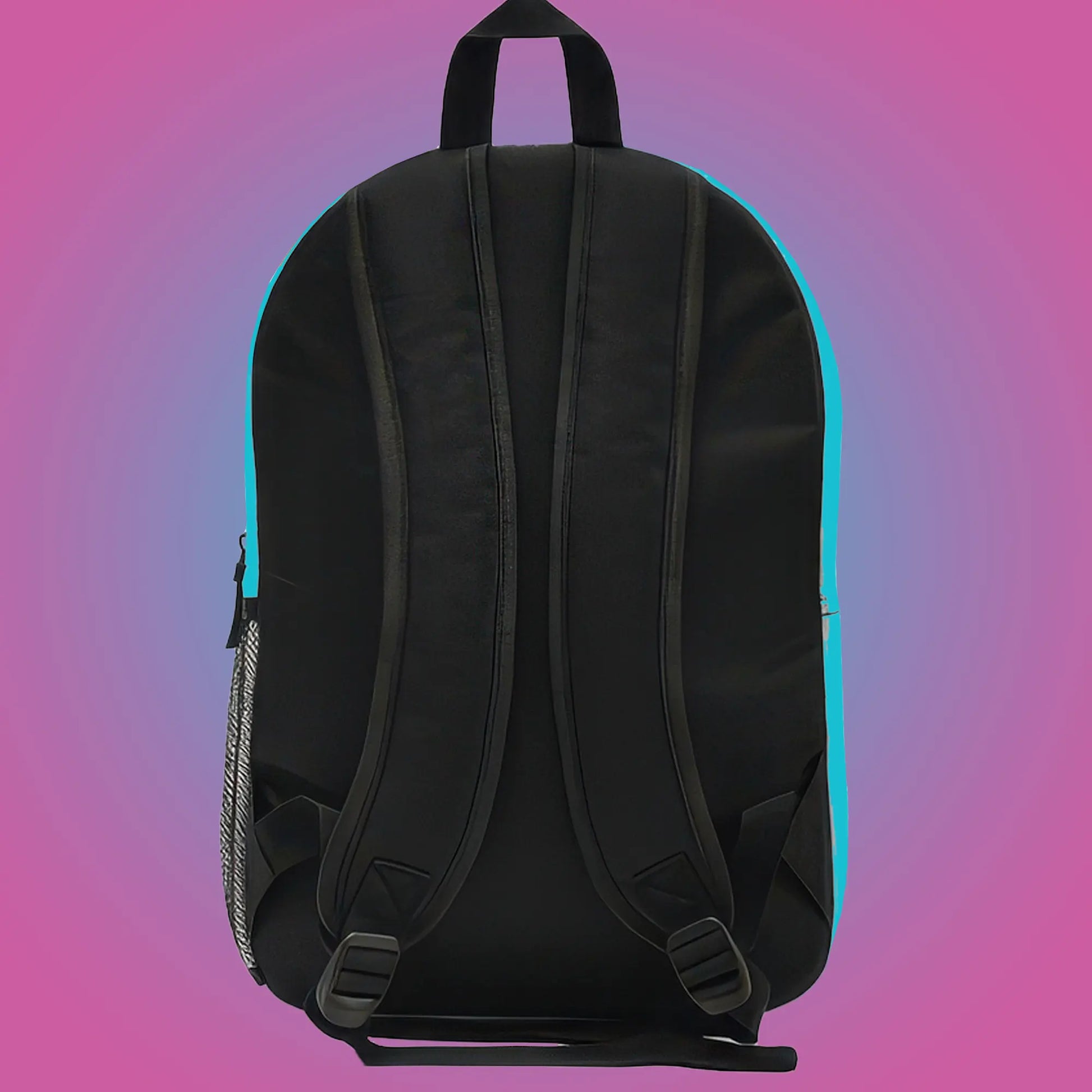 Colorful backpack with superhero design and personalized text