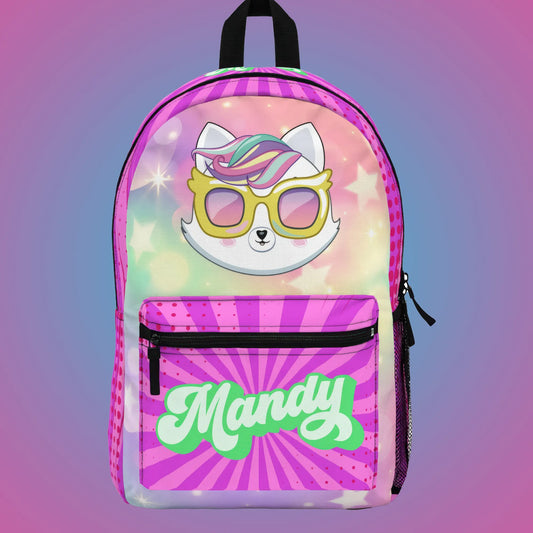 Personalized Backpack for Kids, Chibi Cat, Fun Gift for Girls
