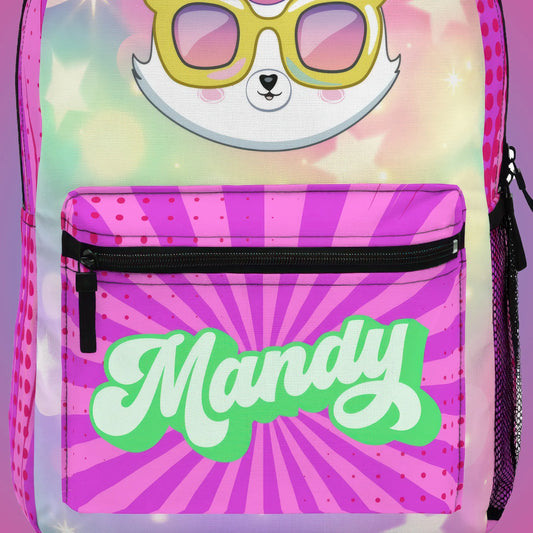 Personalized Backpack for Kids, Chibi Cat, Fun Gift for Girls