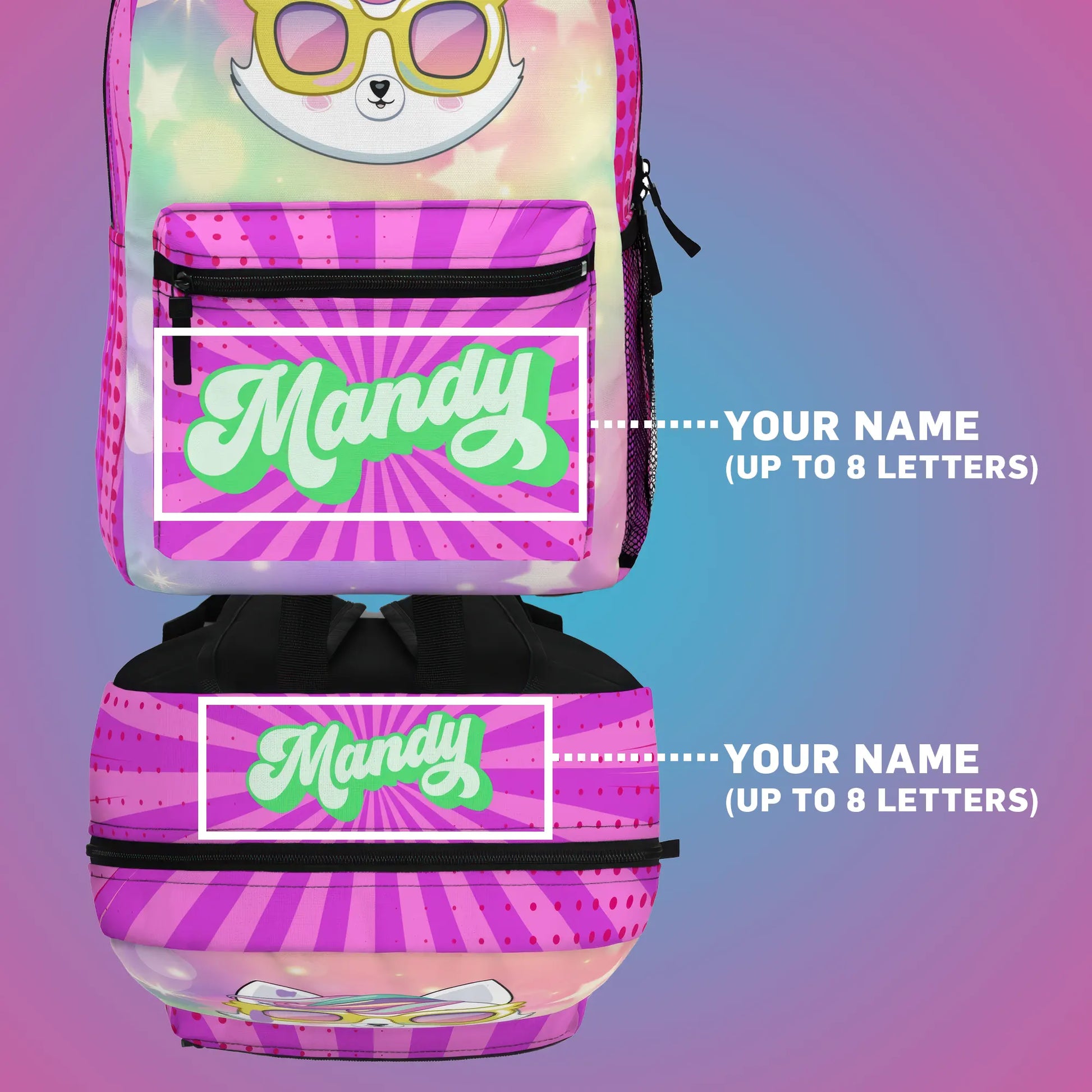Personalized Backpack for Kids, Chibi Cat, Fun Gift for Girls