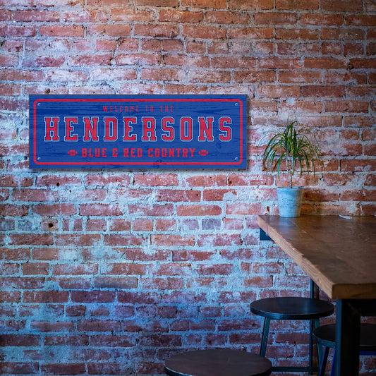 Blue and Red Country Buffalo – Personalized Football Sign