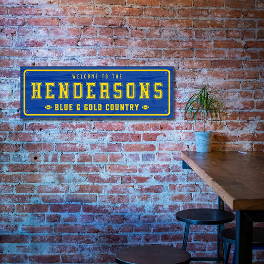 Blue and Gold Country Los Angeles – Personalized Football Sign