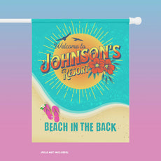 Personalized Garden Banner, Beach Theme Welcome Sign