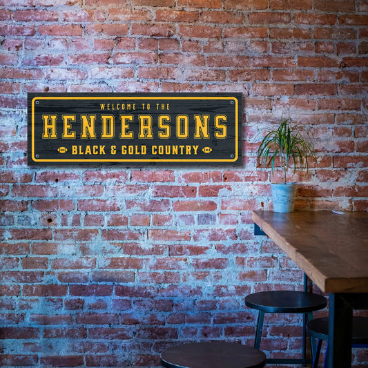 Black & Gold Country Pittsburgh – Personalized Football Sign